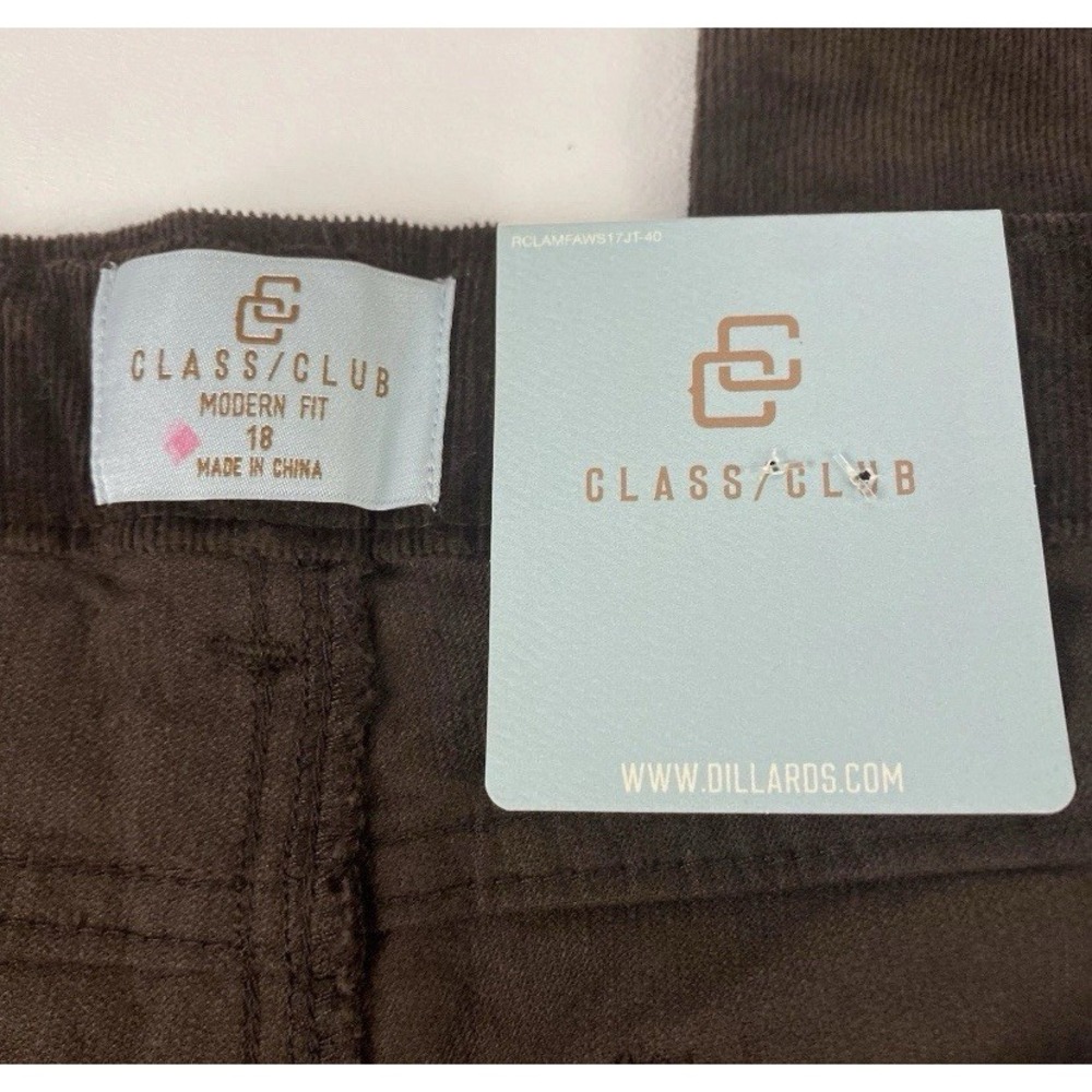 Class Club Corduroy Pants Boys 18 Brown Modern Fit Adjustable Waist NEW - Picture 10 of 14